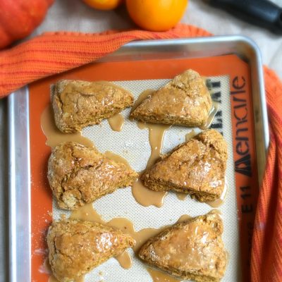 Pumpkin Scones with Maple Orange Glaze