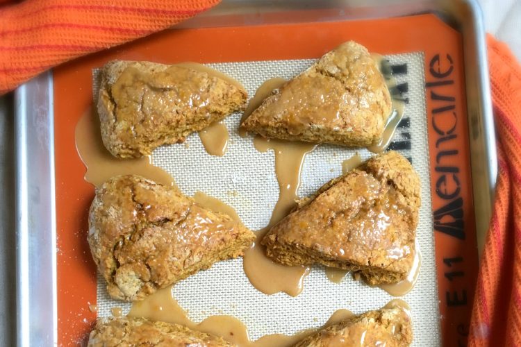 Pumpkin Scones with Maple Orange Glaze